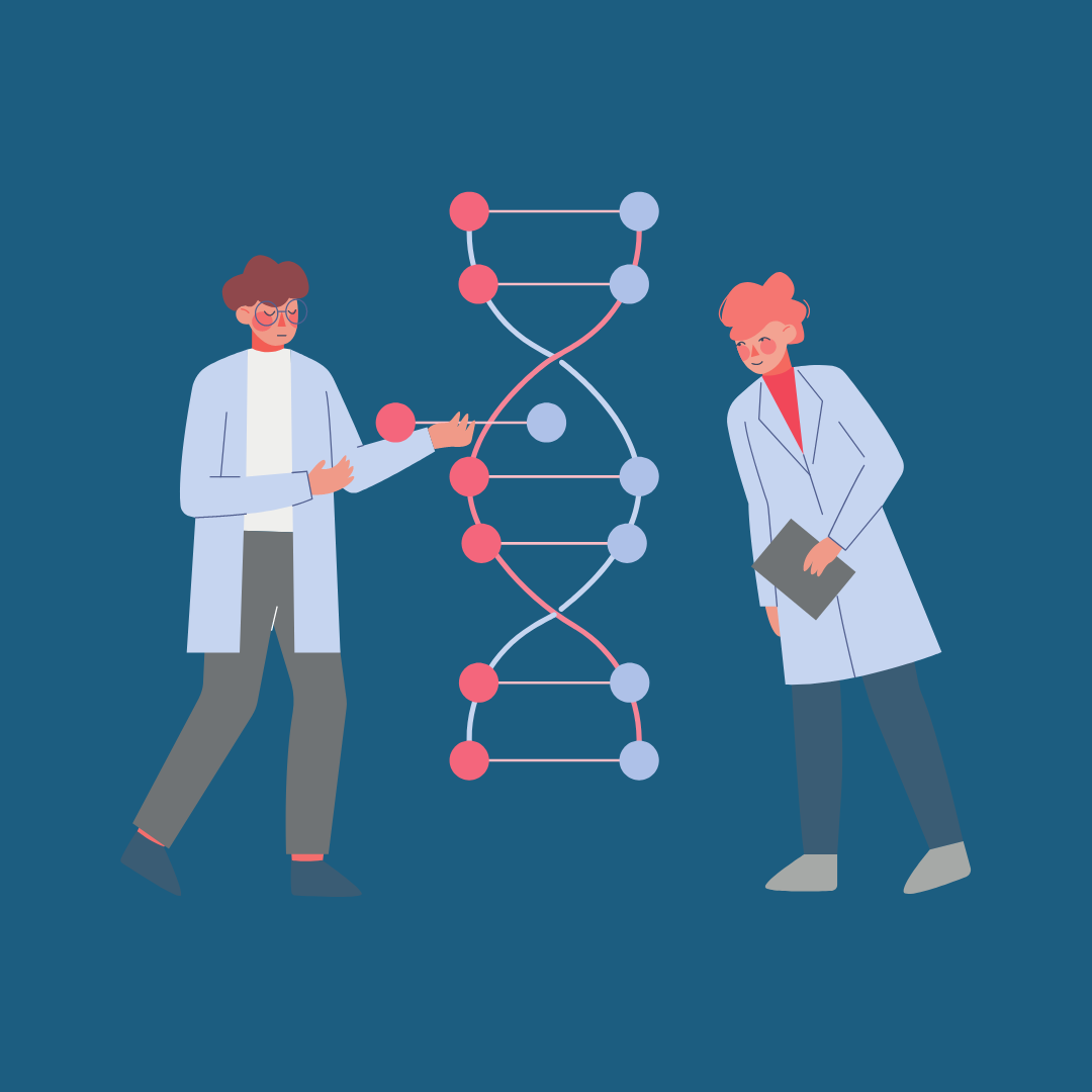 two people editing parts of DNA