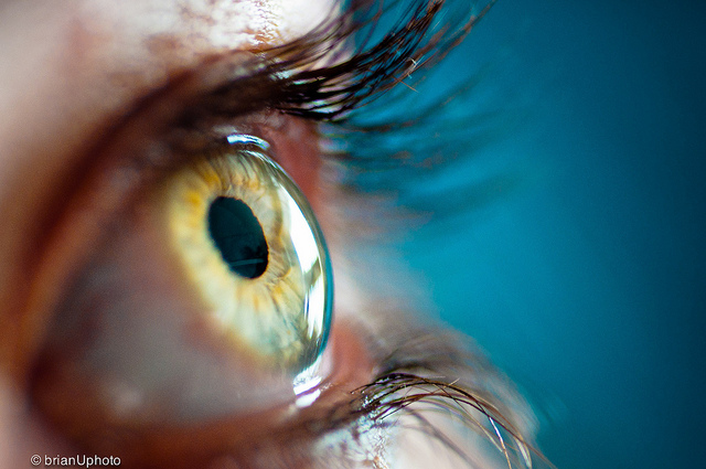 Close-up of image of an eye, with eyelashes surrounding the eye lid.