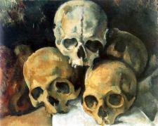 Paul Cézanne. Pyramid of Skulls, oil on canvas, c. 1901.