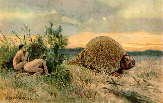 Hunting a Glyptodon