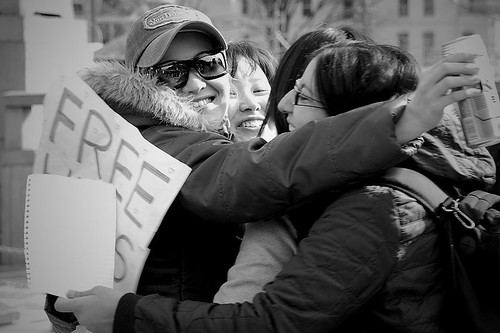 Group hugging