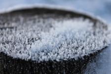 Ice Crystals inside of a bowl.