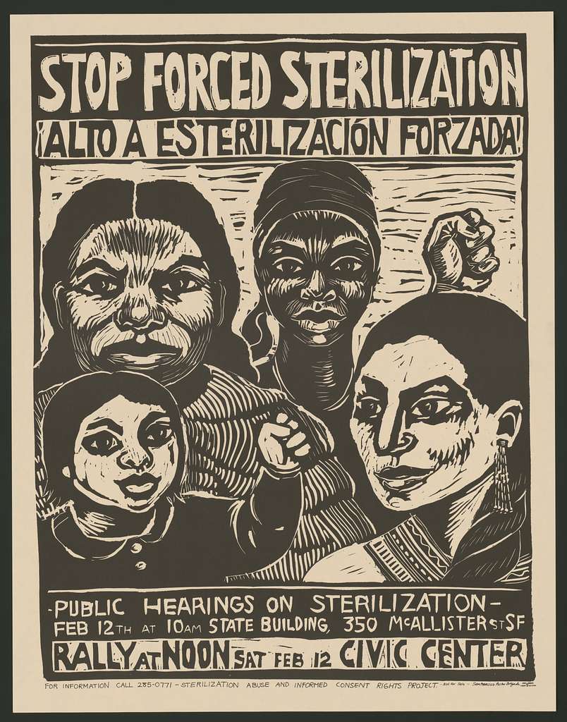 "stop forced sterilization" poster