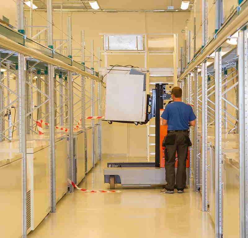 A technician in a Biobank