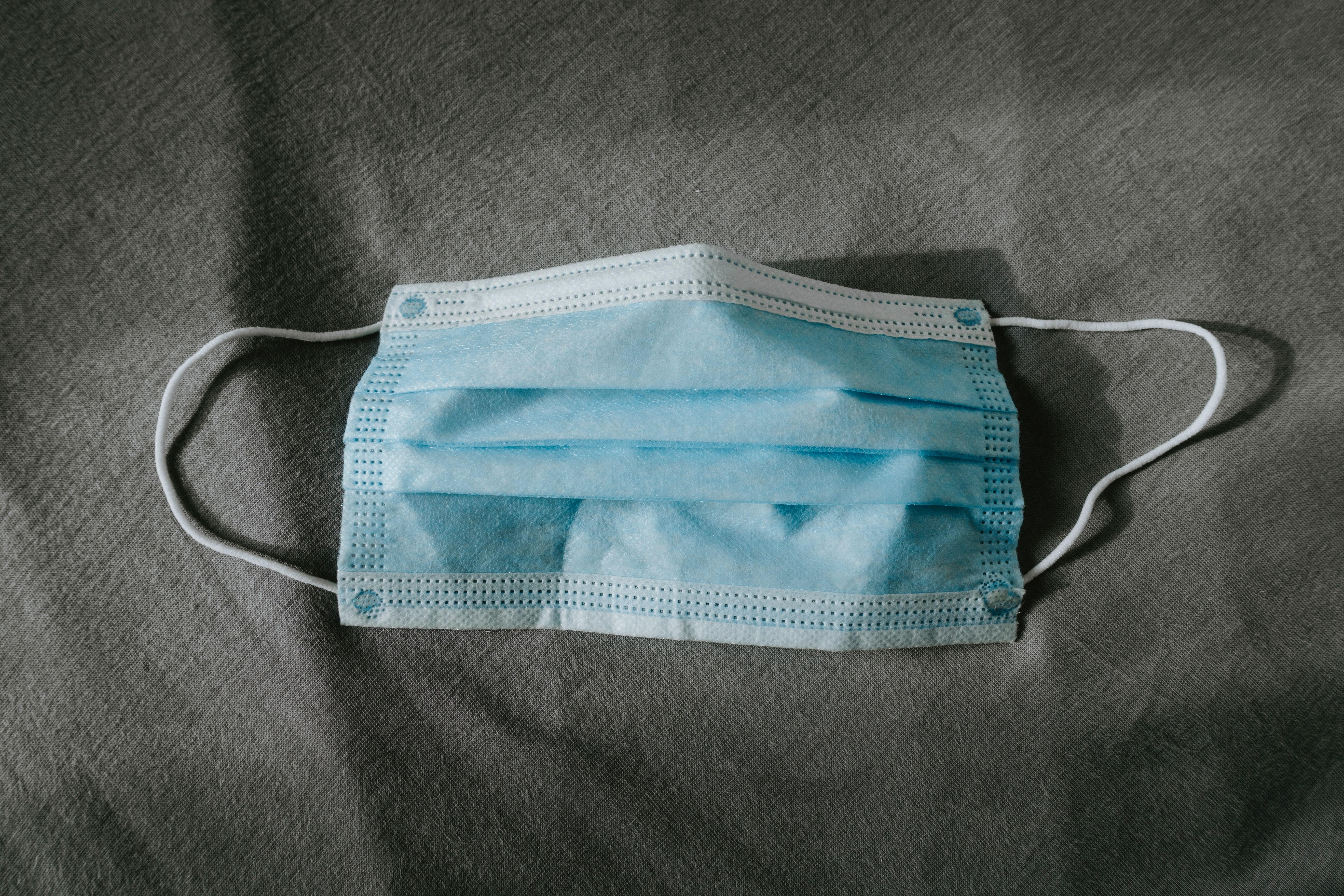 Blue surgical face mask