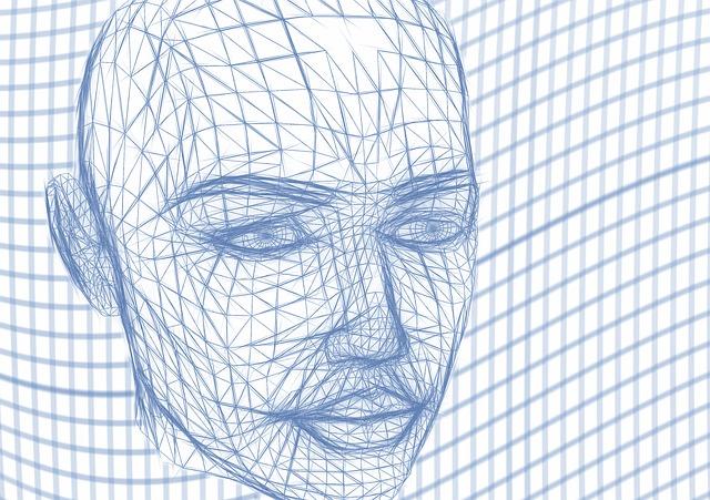 sketch of human in blue pencil, with a crisscross background 