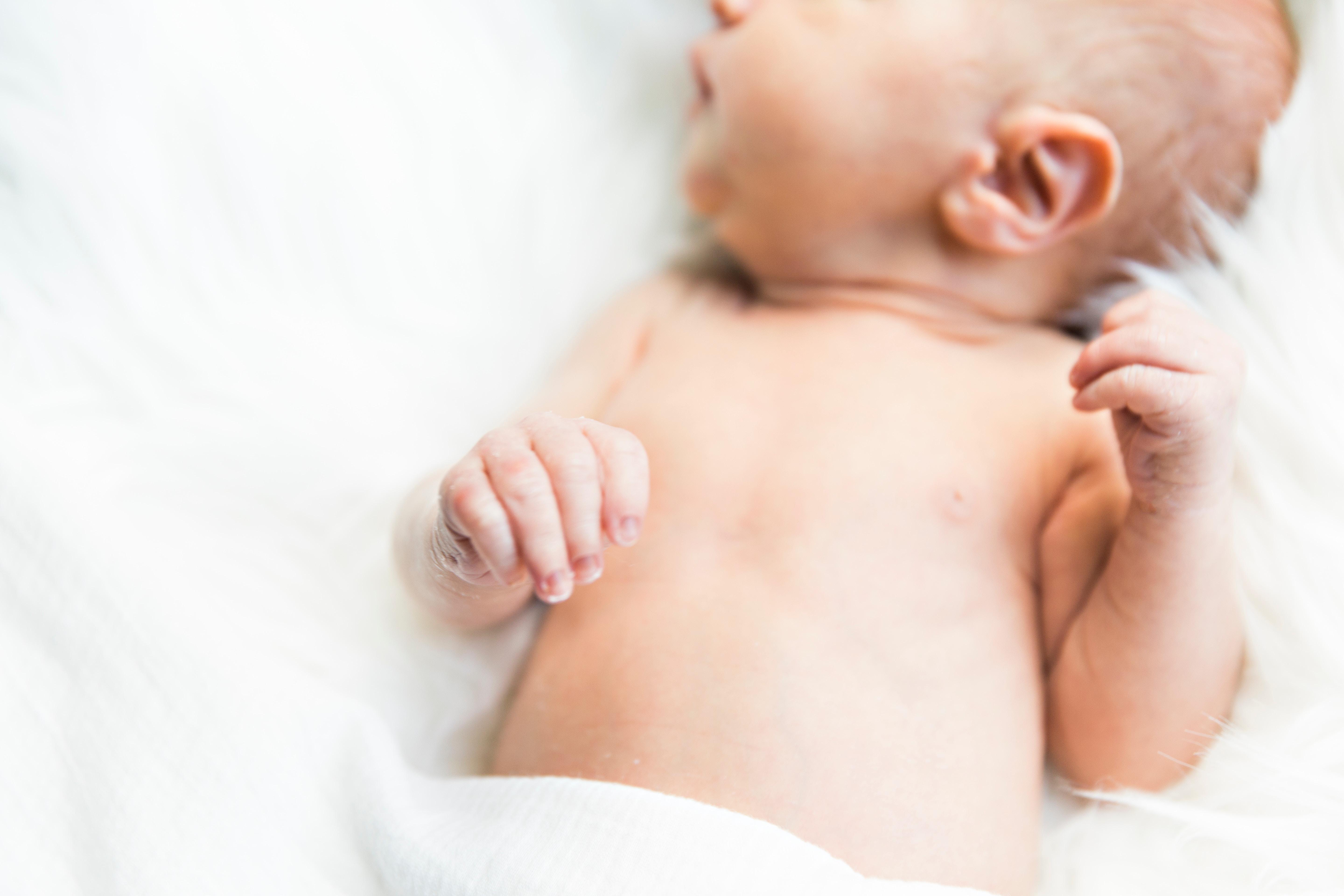 Close-up of baby's torso